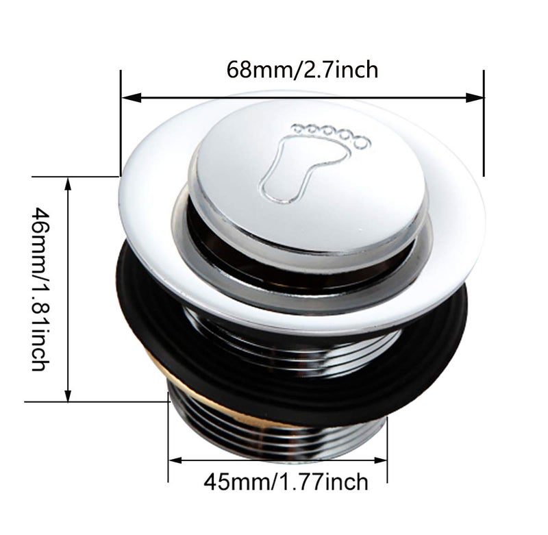 ZLYY Tip Toe Style Bathtub Drain Stopper with A Flexible Water Pipe - Image 3